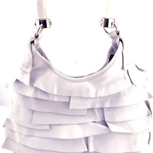 YSL Cream/White Leather Hobo Bag